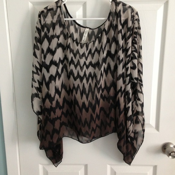 Sheer Chevron and Ombré Top