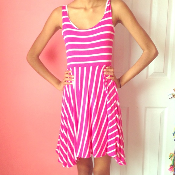 Stretchy candy cane striped dress