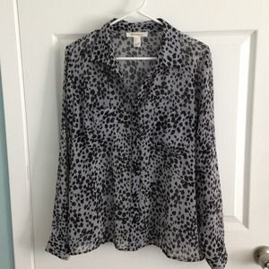 Black and Gray Sheer Top