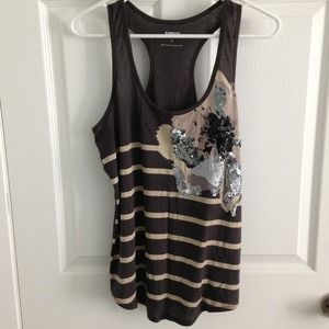 Gray Embellished Tank Top