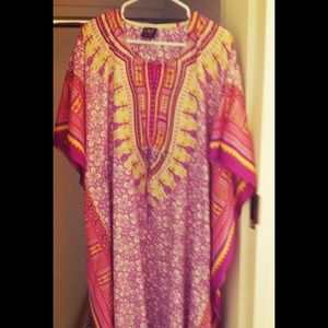 NWOT PURPLE PINK YELLOW CAFTAN