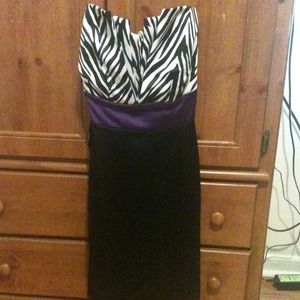Black and zebra party dress