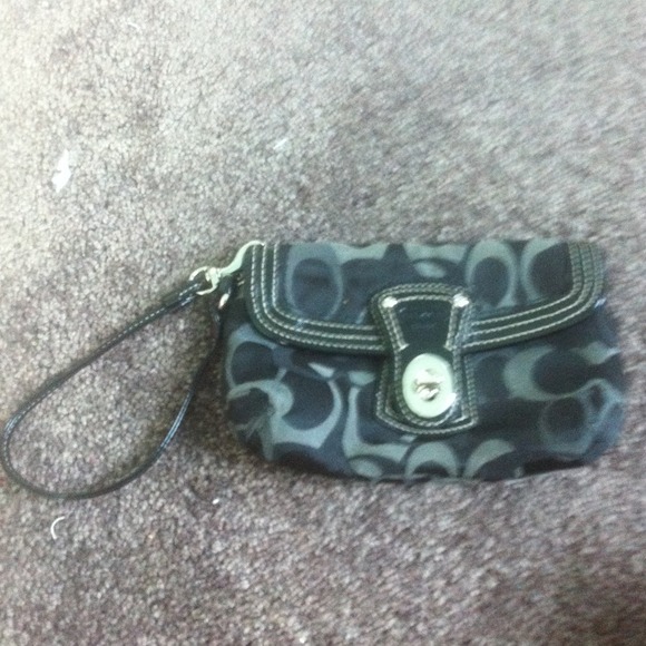 Black and grey coach wristlet!