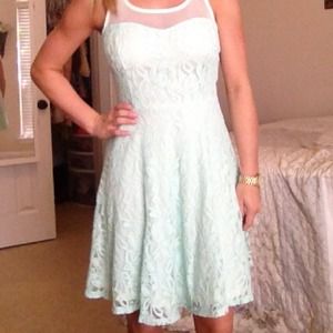 Mint green lace dress