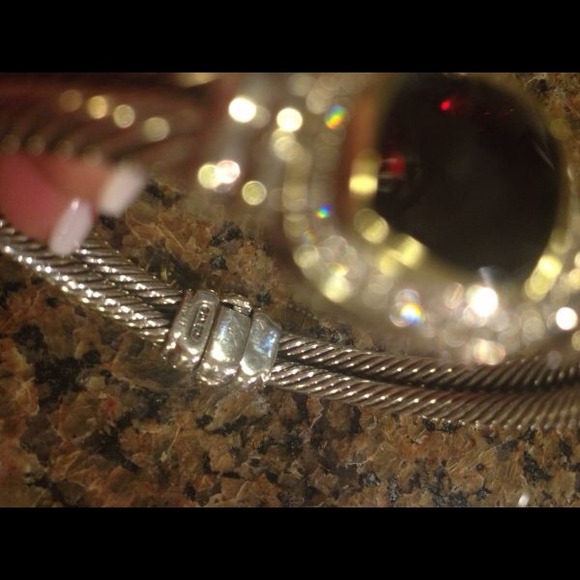 David Yurman Garnet &Diamond Double Cable Bracelet - Picture 3 of 4