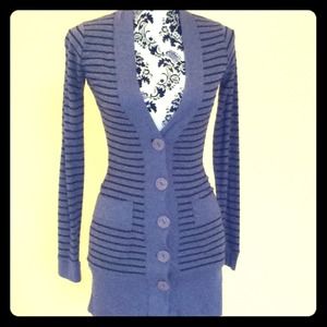 Charlotte Russe Grey Stripped Cardigan