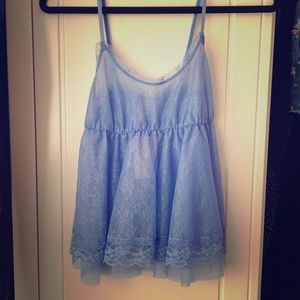 Free People (XS) "hydrangea" lace tank top