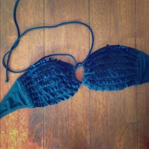 Black ruffle swimsuit top!