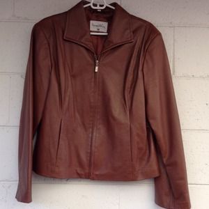 Brown leather jacket
