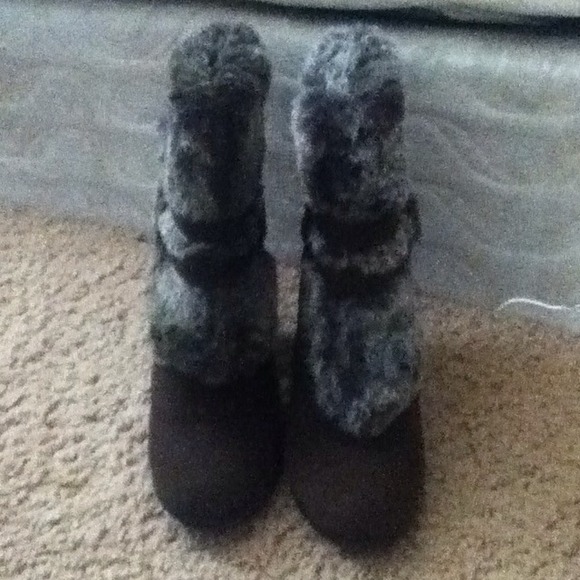 Cute brown high heel boots