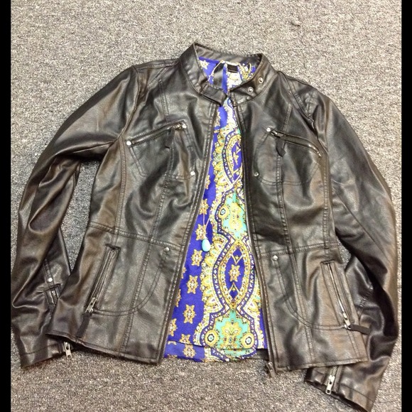 Frida G Jackets & Blazers - ❤❤Bundle-- Black leather jacket & Vera wristlet ❤❤