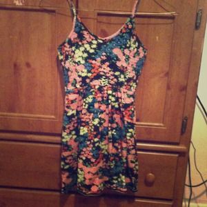 Short flower print dress