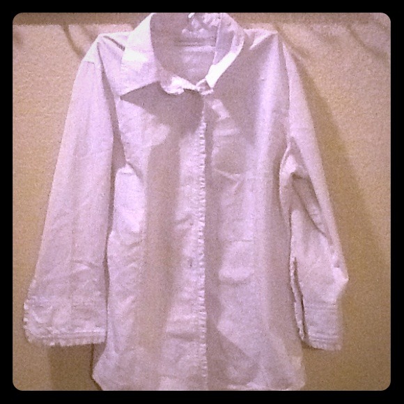 NEW YORK & CO. CLASSIC WHITE BLOUSE 3/4 SLEEVE