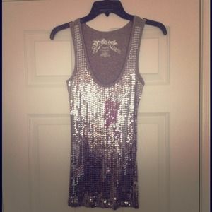 Silver and grey SPARKLY tee