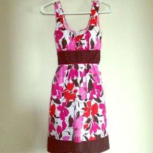 Pink and Brown Floral Print dress!