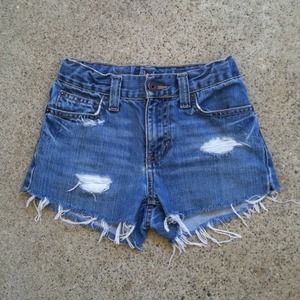 Distressed High Waisted Shorts