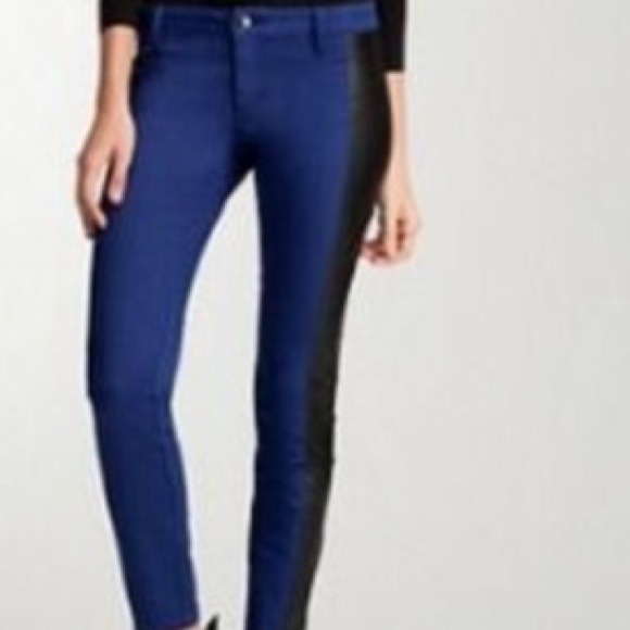 bebe Jeans - New bebe amazing leathered blue jeans bebe Jeans - New bebe amazing leathered blue jeans