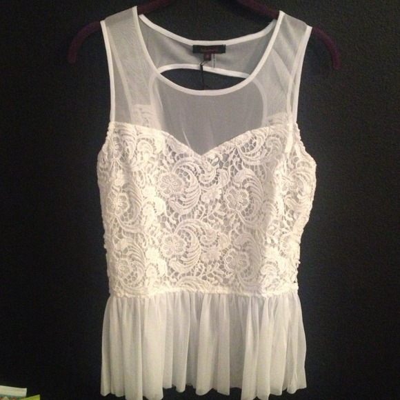 Sheer Lace Peplum