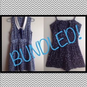 Black romper and blue floral dress. ☺