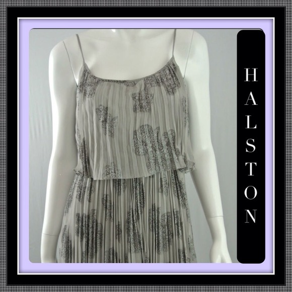 ✅🐝 Halston H. Slate Pleated Cocktail Dress size 6 - Picture 1 of 4