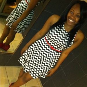 Black and white dress. Belt and shoes not included