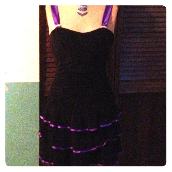 Black and purple homecoming dress