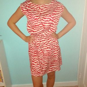 Red and white striped dress