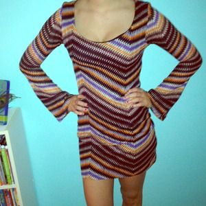 Multicolored chevron dress