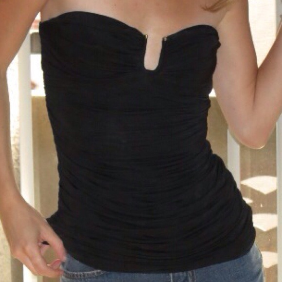 bebe Tops - Bebe Black Tube Top Golden Metal Sweetheart Bodice bebe Tops - Bebe Black Tube Top Golden Metal Sweetheart Bodice