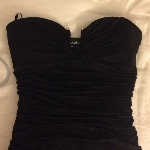 bebe Tops - Bebe Black Tube Top Golden Metal Sweetheart Bodice bebe Tops - Bebe Black Tube Top Golden Metal Sweetheart Bodice