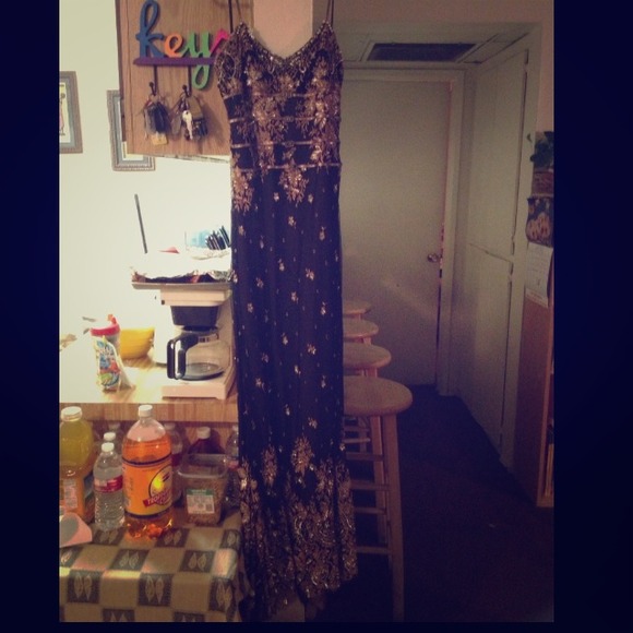 Gold and black prom dress