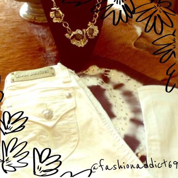 BUNDLED 👑Rock Revival White Denim👑