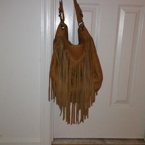 Large tan hobo handbag