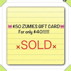 ❤Traded❤$50 Gift card to ZUMIES
