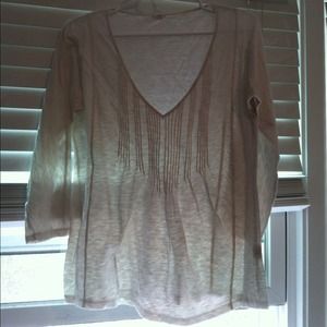 Sold! J.Crew Pintuck V-neck T-shirt Sz.S Creame