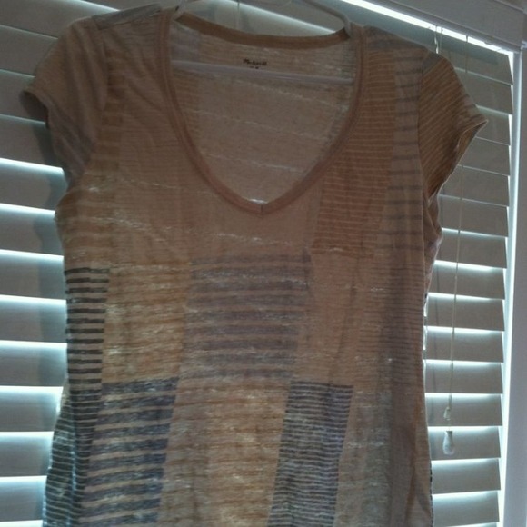SOLD Madewell Linen tee in Line Lover Sz. S - Picture 3 of 4