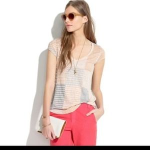 SOLD Madewell Linen tee in Line Lover Sz. S