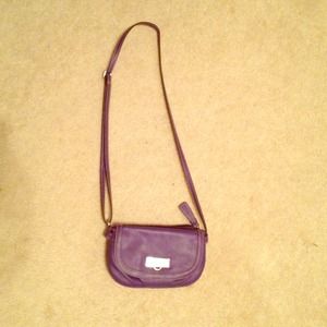 Purple cross-body purse