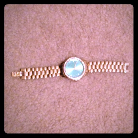 Gold/teal diamond watch - Picture 1 of 1