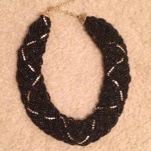 Bold black beaded/diamond necklace - Picture 1 of 1