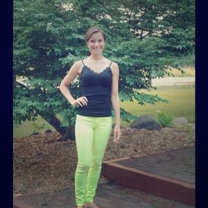 Express Neon Skinnies & Elephant Necklace Bundle