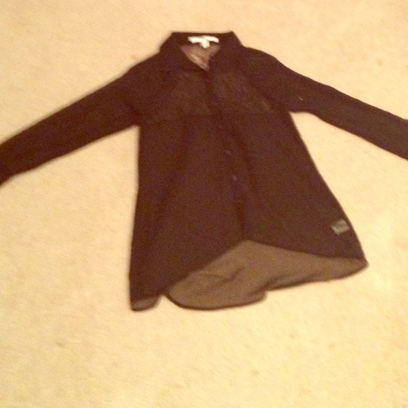 See through silk long sleeve top - Picture 1 of 1