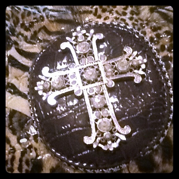 Couture animal print cross purse