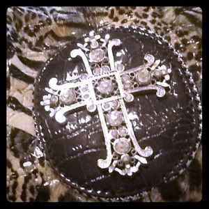 Couture animal print cross purse