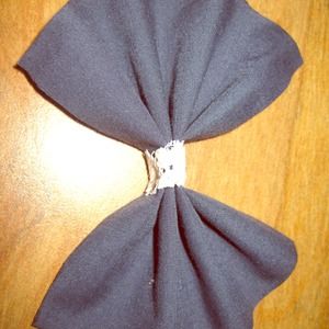 Blue Hair Bow with Lace