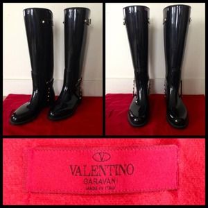 Valentino Black Patent Rainboots (Brand new)
