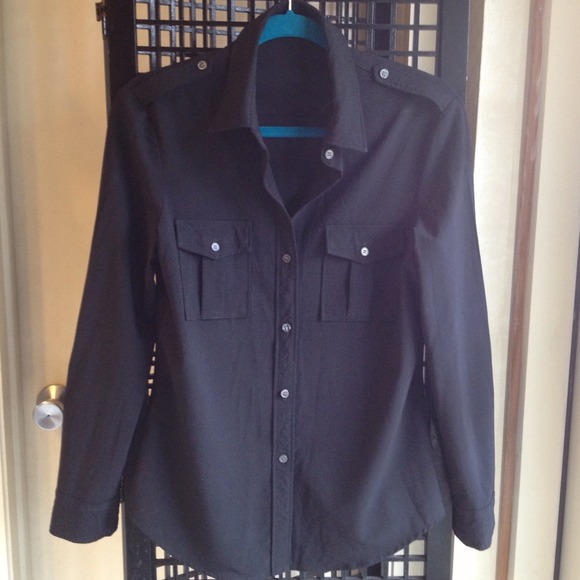 Theory  Black Button Down Shirt
