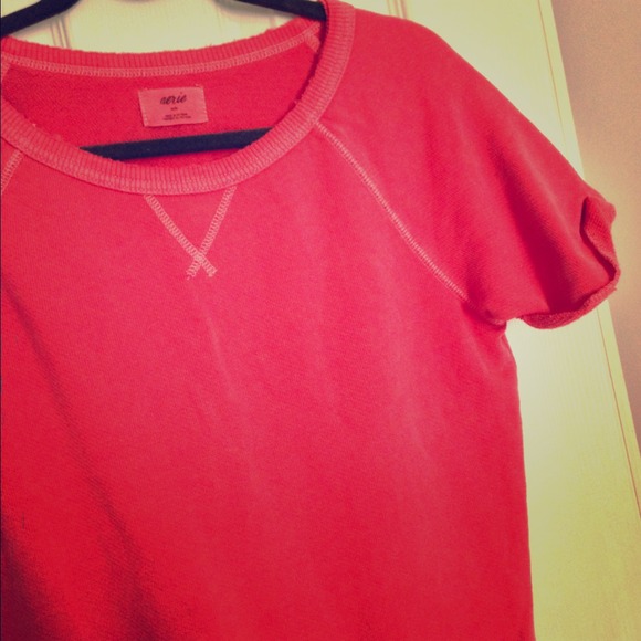 💥SOLD💥Aerie Short Sleeve Cutoff Sweatshirt