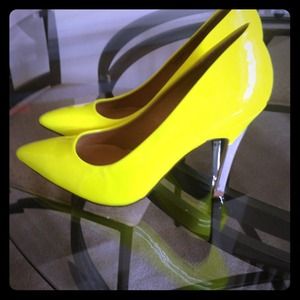 Neon yellow heels