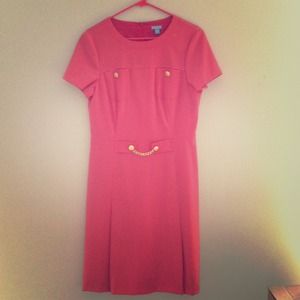 J. McLaughlin coral and gold dress